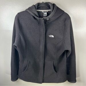 The North Face Zip Up Buttons Hoodie Jacket Black Size Womens Large